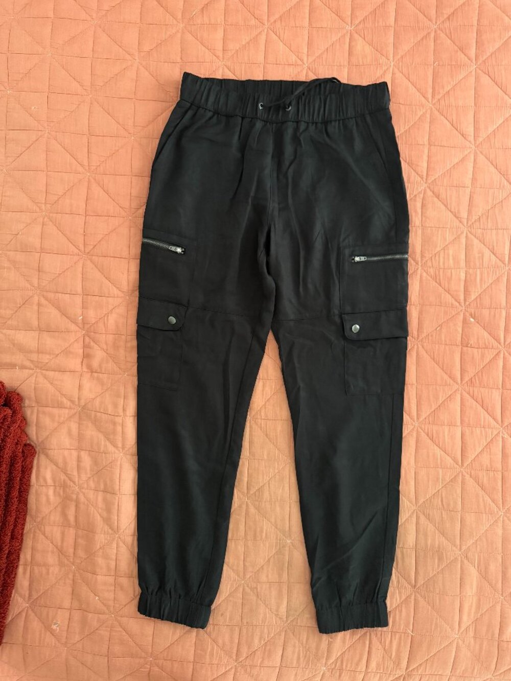 Banana Republic TENCEL Cargo Jogger Pants XS Black NWT Utility Drawstring